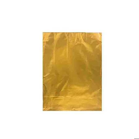 Hediye Paketi İçin Metalize Yapışkanlı Poşet 40X60 CM (100 Adet)  Altın