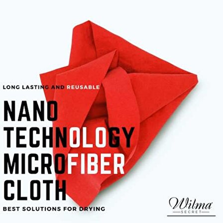 Wilma Secret Nano Mikrofibre Bez 2 Adet 35x40cm - Temizlik Bezi, Ekran Bezi, LCD bezi, Nano Mikrofiber Bez