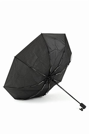 7 Moda Siyah Renk Tam Otomatik Şemsiye - 8 Telli, Unisex