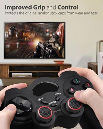 Analog Başlık Joystick  için Ps5 | PS4 | PS3 | Xbox One | Xbox One S | Xbox 360 | Wii U Siyah-Kırmızı