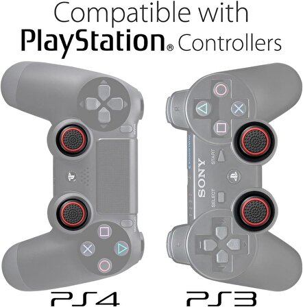 Analog Başlık Joystick  için Ps5 | PS4 | PS3 | Xbox One | Xbox One S | Xbox 360 | Wii U Siyah-Kırmızı