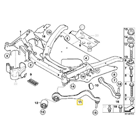 BMW E60 FROW ROTİLLİ KOL SOL ÜST 31104026719