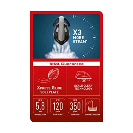 Tefal SV6140 Express Easy 2200 W 6 Bar Seramik Taban Şok Buharlı 2200 W Buhar Kazanlı Ütü