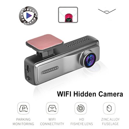 FULLHD 1080p Geniş Açı Gece Görüşlü Akıllı Araç İçi Kamera. WİFİ ARAÇ KAMERASI