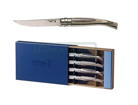 Opinel OP-002483 Inox Birchwood 4'lü Et Bıçağı