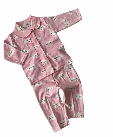Bebeciburada Pamuklu Bulut Desenli Kız Ereke Bebek Pijama Takım