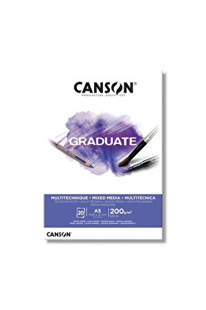 Canson Graduate Mixed Media White Çizim Defteri 200g 20 Yaprak A5