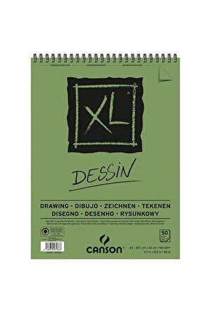 Canson XL Drawing Dessin Spiralli Light Grain 160g 50 Yaprak A3