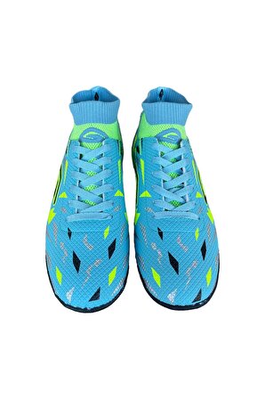 Çoraplı Bilekli Boğazlı Krampon Halı Saha Futbol Ayakkabısı Su Yeşili