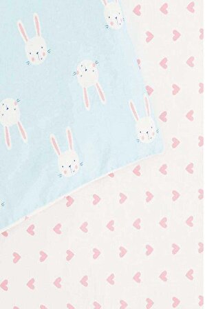 Sevimli Tavşan Çocuk Bebek Nevresim Takımı 100x150