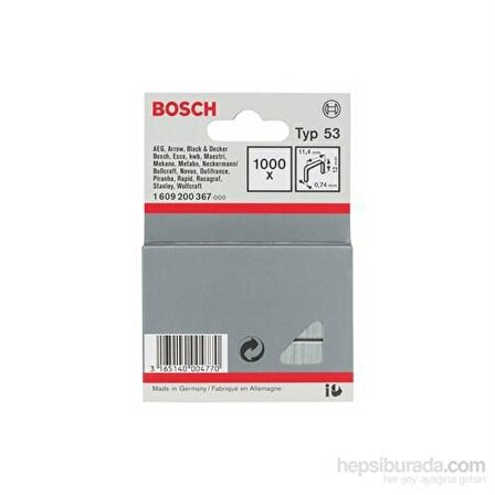 Bosch Zımba Teli TYP53 11,4*0,74*14mm 1000Li Paket