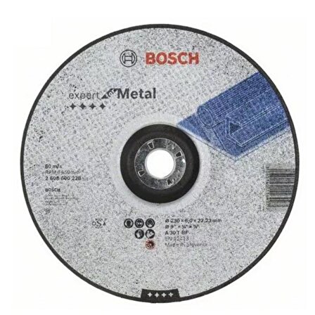 Bosch - 230*6,0 mm Expert Serisi Bombeli Metal Taşlama Diski (Taş) - 2608600228