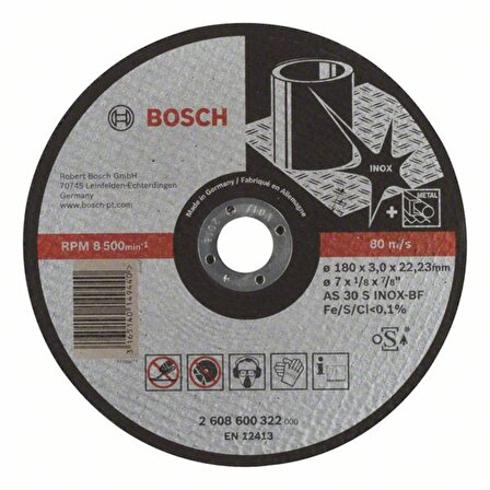 Bosch 180*3 Expert For İnox Düz Kesici - 2608600322
