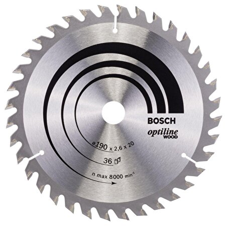Bosch Optiline Ahşap 190x20/16mm 36 Diş Daire Testere Bıçağı 2608640613