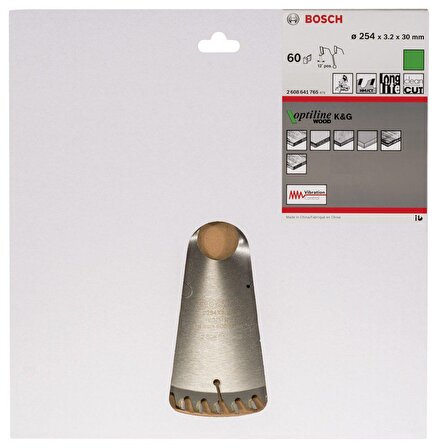 Bosch Optiline Ahşap 254x3,2x30 mm 60 Diş Daire Testere Bıçağı 2608641765