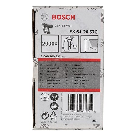 Bosch Gnh 18v-64 m Uyumlu Başsız Çivi 63mm 2000 Adet 2608200532