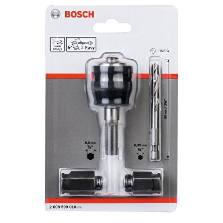 Bosch 4 Parça Panç Adaptör Seti 80mm / 9mm 2608599010