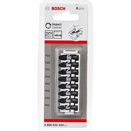 Bosch Impact Ctrl PzxPh 25mm Vidalama Uç Seti 8 Li
