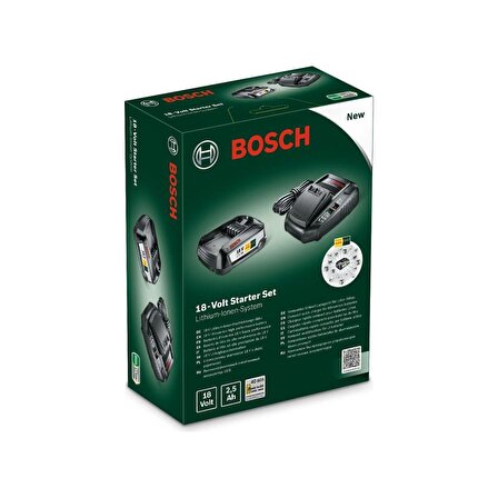 Bosch 18V Akü Seti Tek Akü 2,5 Ah+Şarj Cihazı
