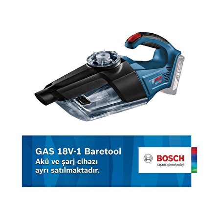 Bosch GAS 18V-1 Solo (Akü ve Şarj Cihazı Dahil Değil) 18 V Şarjlı El Süpürgesi