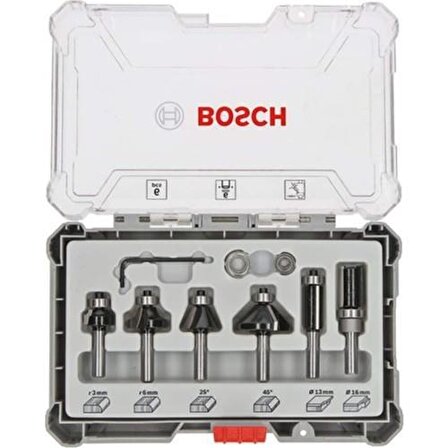 Bosch Pro Freze Seti 6 Parça Karışık 6 mm Şaftlı