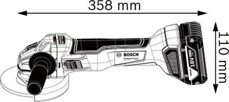 BOSCH -GWS 18V-10 Akülü Taşlama Makinesi (Solo model)