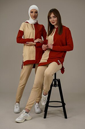 Kadın İki Renkli Eşofman Takımı M1012