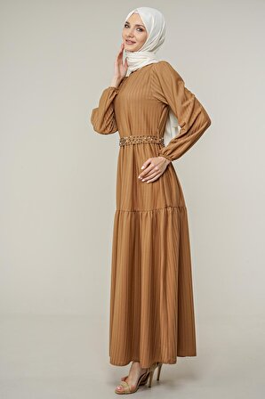 Kadın Boydan İnci Detaylı Elbise 14135