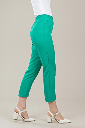 Kadın Beli Lastikli Cep Detaylı Dar Paça Pantalon AS1422