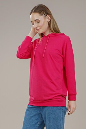 Kadın Kapüşonlu Yetim Kol Oversize Sweatshirt AS0068