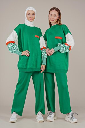 Kadın Renkli İkili Triko Takım CO21106
