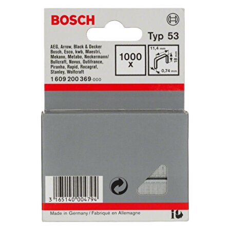 Bosch Zımba Teli Tip53 18mm 5000 Adet 1609200369
