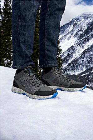 Outdoor Bot Ayakkabı Kışlık Dayanıklı Sağlam Taban Bağcıklı FÜME