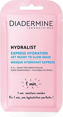 DİADERMİNE HYDRALIST EXPRESS HYDRATION GET READY TO GLOW TEK KULLANIMLIK MASKE