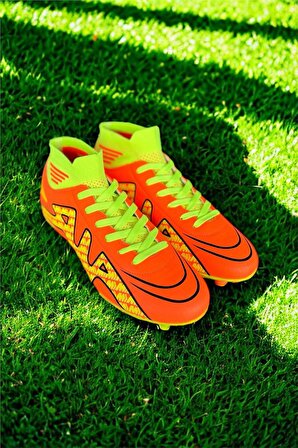 Çoraplı Bilekli Boğazlı Krampon Futbol Ayakkabısı TURUNCU - SARI