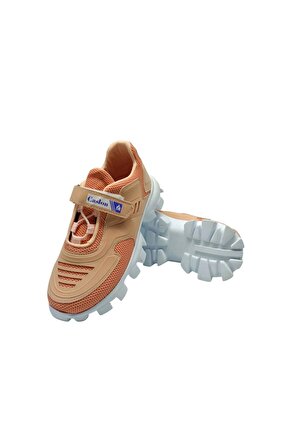 Çırtlı & Lastik bağcıklı Ortapedik  & Anatomik Sağlam Kaymaz Tabanlı Kz Çocuk Spor Ayakkabısı