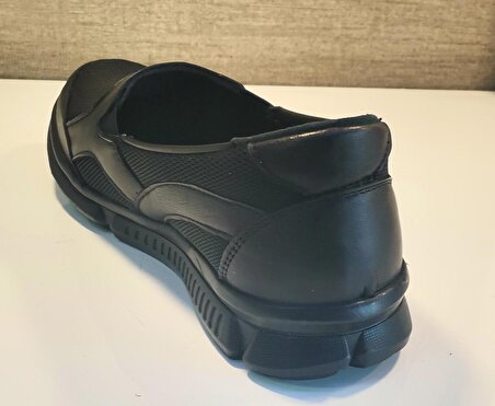 Voog 703 Bayan Deri Ve Paraşüt Kumaş Günlük Comfort Ayakkabı Siyah