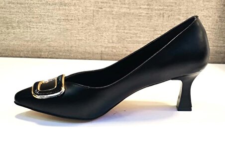 Swellsoft 2014 Kadın Tokalı 6 Cm Kadeh Ökçeli Stiletto Siyah