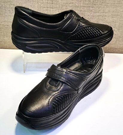 Voog 1905 Kadın Deri Kemik Çıkıntılı Comfort Ayakkabı Siyah