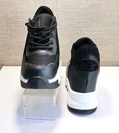 Format 6001 Kadın Gizli Topuklu Sneaker Ayakkabı Siyah