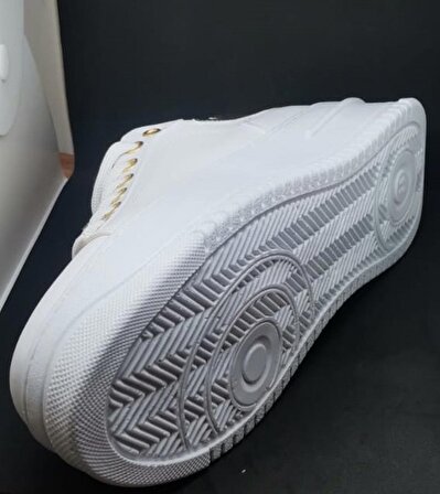 Swellsoft Kelebek Kadın Sneaker Kalın Taban Taşlı Spor Ayakkabı Beyaz