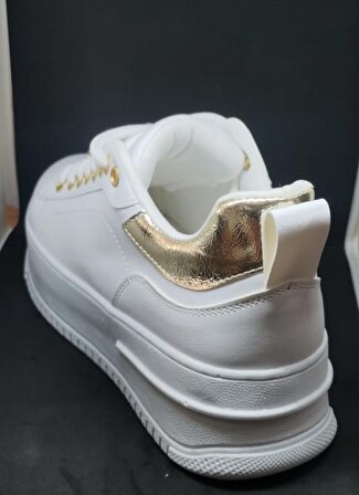 Swellsoft Kelebek Kadın Sneaker Kalın Taban Taşlı Spor Ayakkabı Beyaz