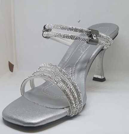 Swellsoft 19508 Kadın Açık Taşlı Abiye Ayakkabı Gümüş