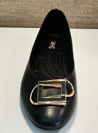 Mhd Y-30 Kadın Tokalı Babet Ayakkabı Siyah