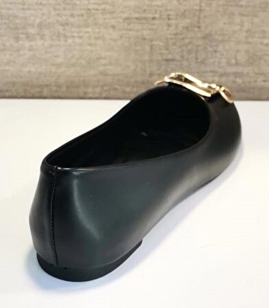 Mhd Y-30 Kadın Tokalı Babet Ayakkabı Siyah