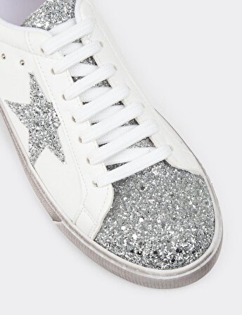 Whıte Lıne 1020 Kadın Taşlı Sneaker Ayakkabı Beyaz