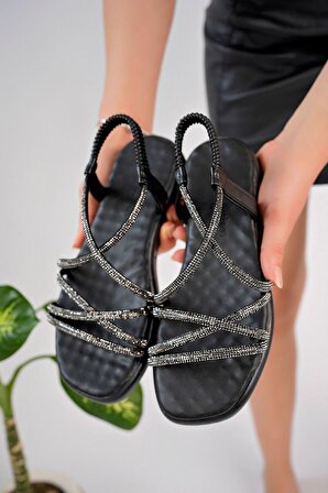 Sandalet TAŞLI Lastikli Ayakkabı