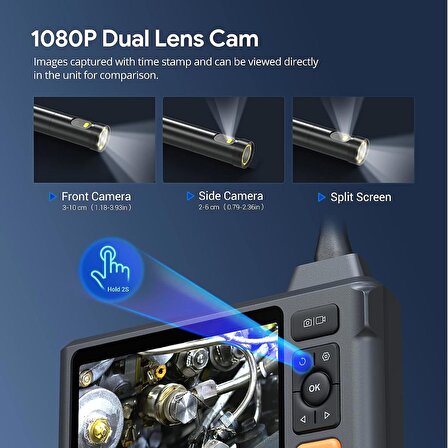 DEPSTECH 5" IPS Ekranlı 1080P Çift Lensli Endoskop Kamera - 15m
