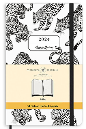 Victoria's Journals 2024 Fashion Haftalık Ajanda A5 Siyah-Beyaz