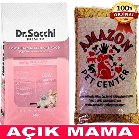 Dr Sacchi Düşük Tahıllı Etli Yavru Kedi Maması Açık 1 Kg